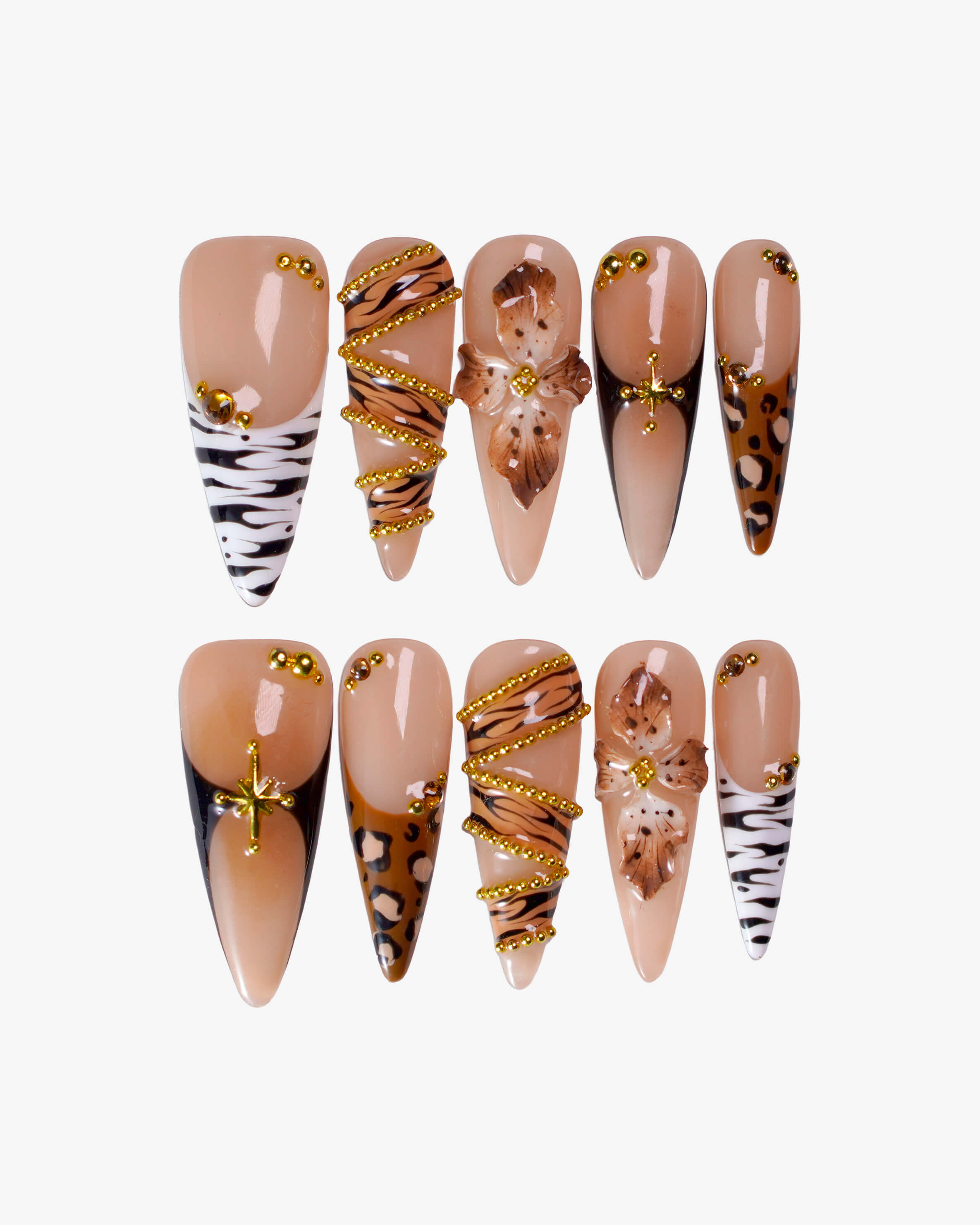 Zebra leopard tiger prints nails