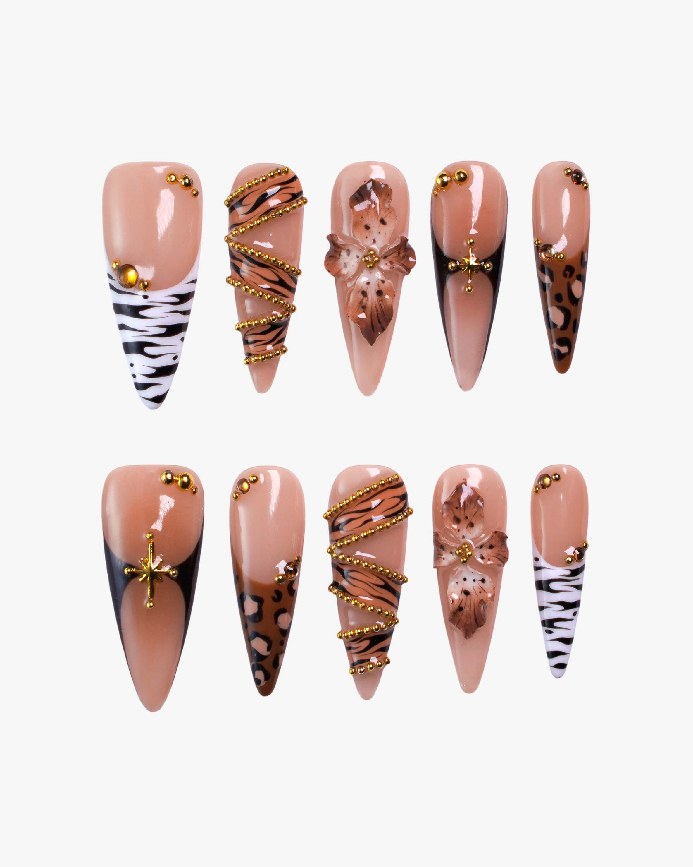 Zebra leopard tiger prints nails