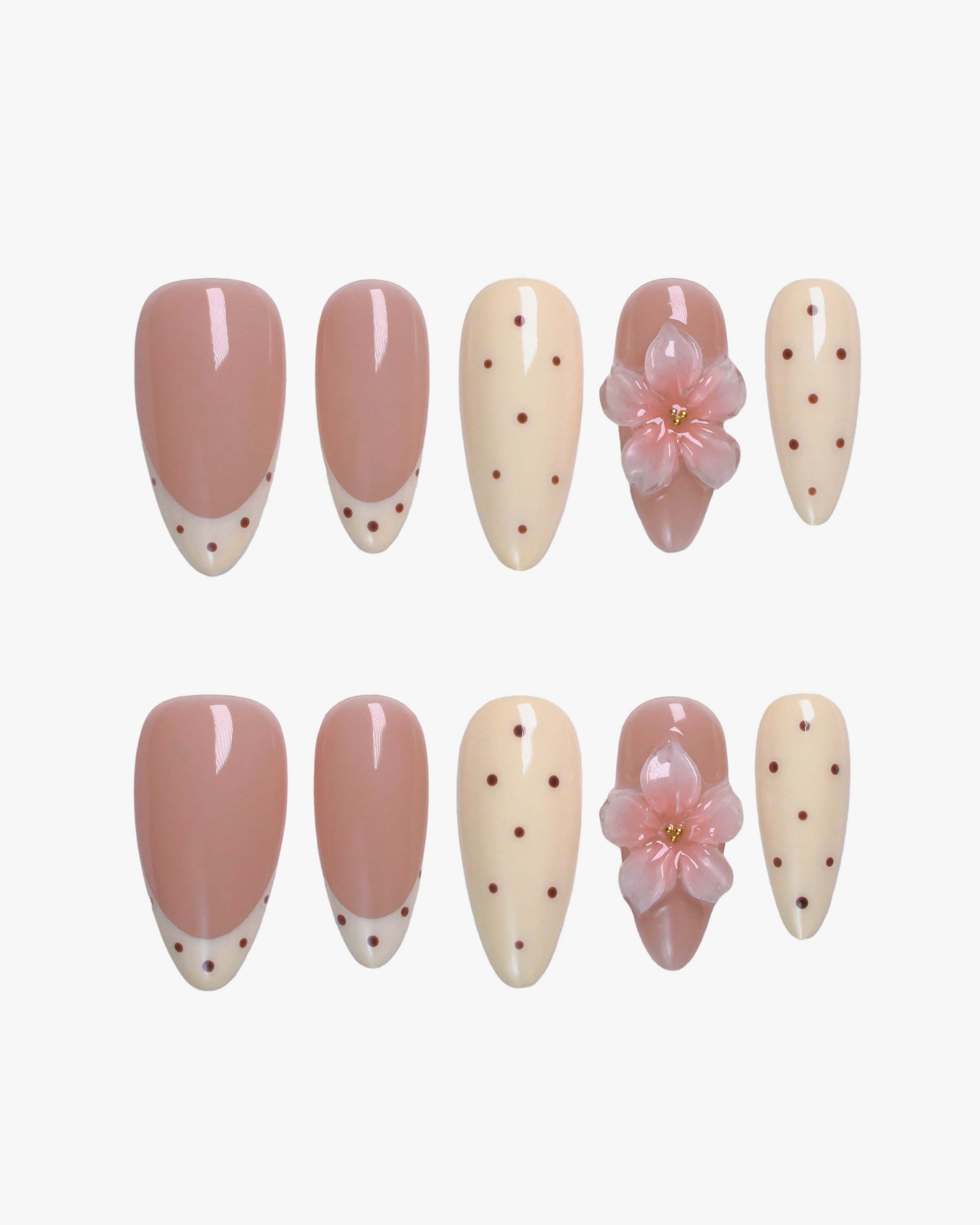 Soft romantic vintage-fresh spring energy press-on nails